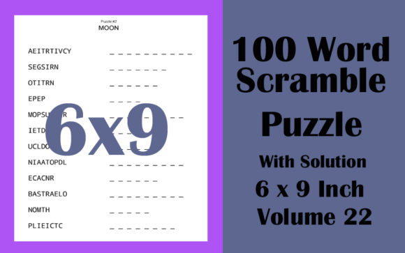 Explore 6x9 Inch 100 Word Scramble Puzzle Vol 22