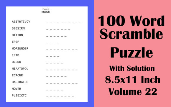 Exploring the Creative and Educational Benefits of 100 Word Scramble Puzzle 8.5x11 KDP V 22