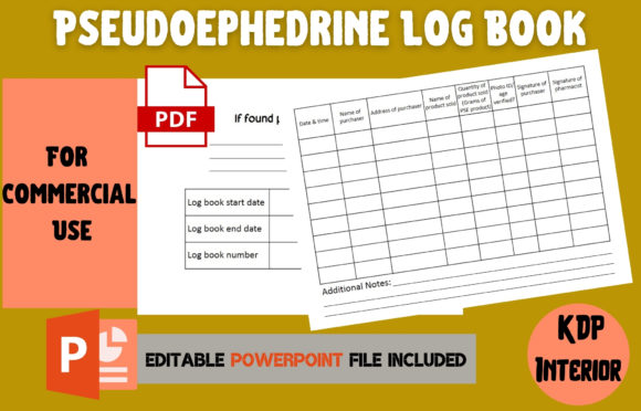 Pseudoephedrine Log Book for KDP