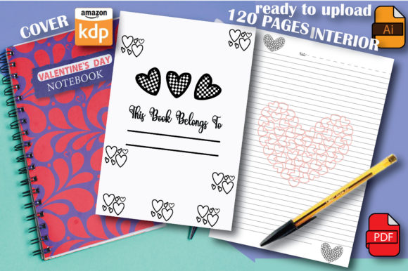 Valentines Notebook Cover and Interior